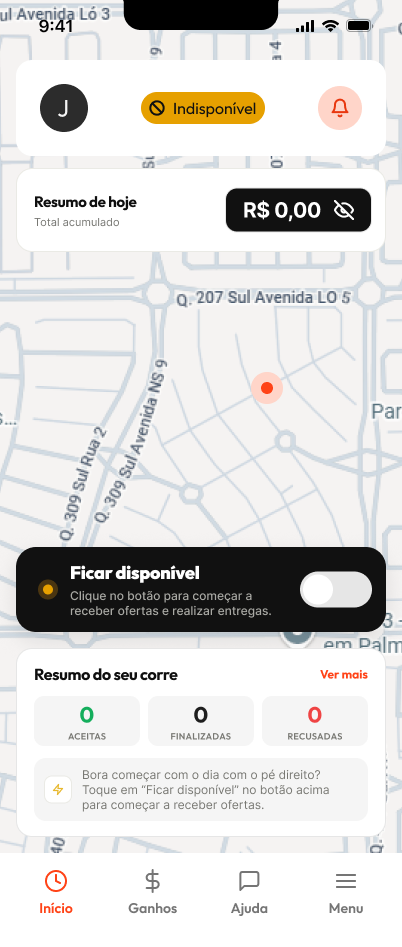 Tela inicial do app DuCorre pronta para ficar online